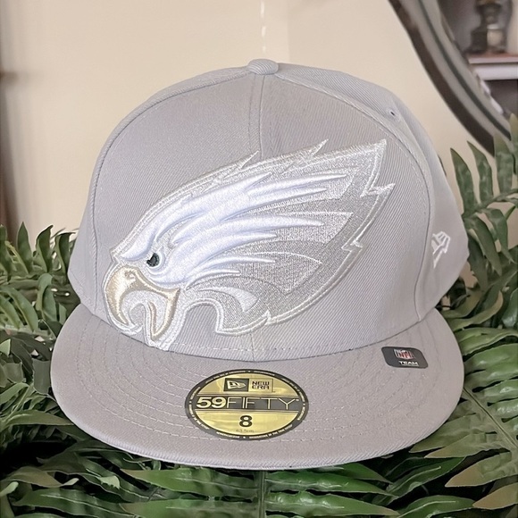 Brand New NEW ERA Philadelphia Eagles Light Gray Hat Embroidered Logo Hat NFL - Picture 15 of 15